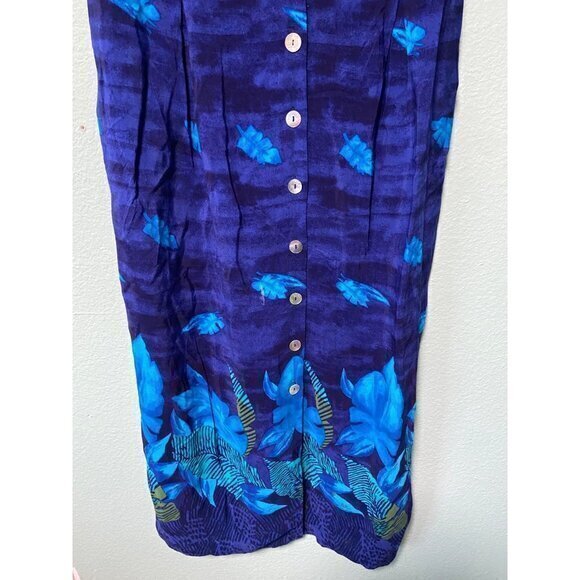 Vintage Dress Barn Women's Blue Floral Dress Size 12 - Picture 5 of 9